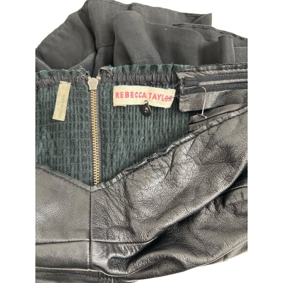 Rebecca Taylor Black Strapless Lamb Leather Peplum Top - Picture 4 of 4